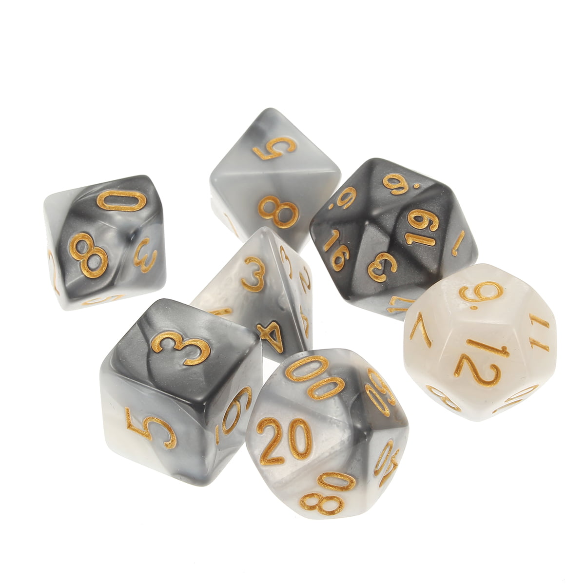 42 PcsAcrylic Polyhedral Dice w/ 6 Bags for DND RPG MTG Role Playing Board Game 