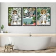 thumbnail image 4 of 3Pcs Jungle Animal Bathroom Canvas Wall Art Zebra in Bathtub Pictures Lion Monkey on Toilet Reading Newspaper Paintings Funny Forest Animal Posters Prints for Restroom Wall Decor(only canvas), 4 of 6