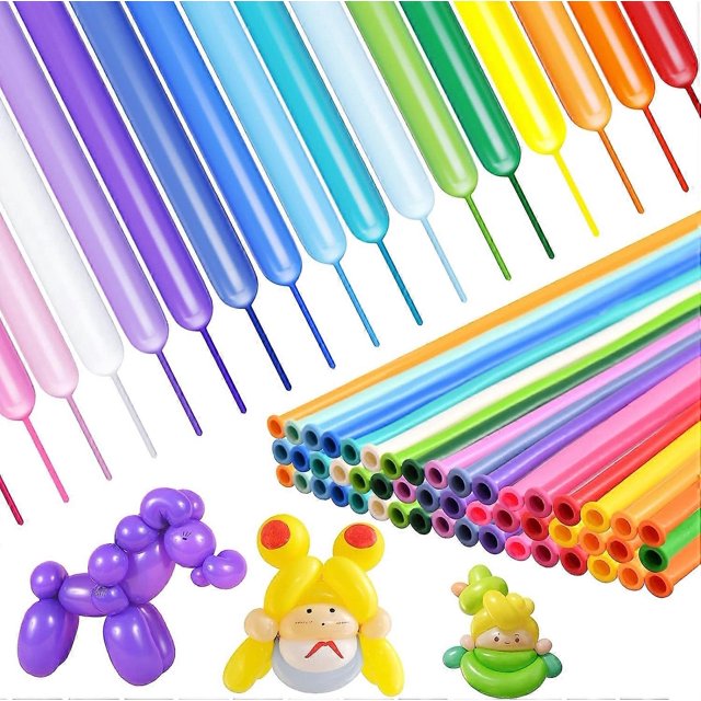 200pcs 260 Rainbow Long Balloons - Long Balloons for Balloon Animals, Twisting Balloons for Balloon Garland, Skinny Latex Balloons