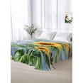 thumbnail image 5 of Spring Sunflower Full Size Flat Sheet, Wrinkleproof & Fadeproof Cooling Flat Bed Sheet Only, Bee Wooden Grain Country Rustic Breathable Soft Bedding Top Sheets 81 x 96 Inches, 5 of 8