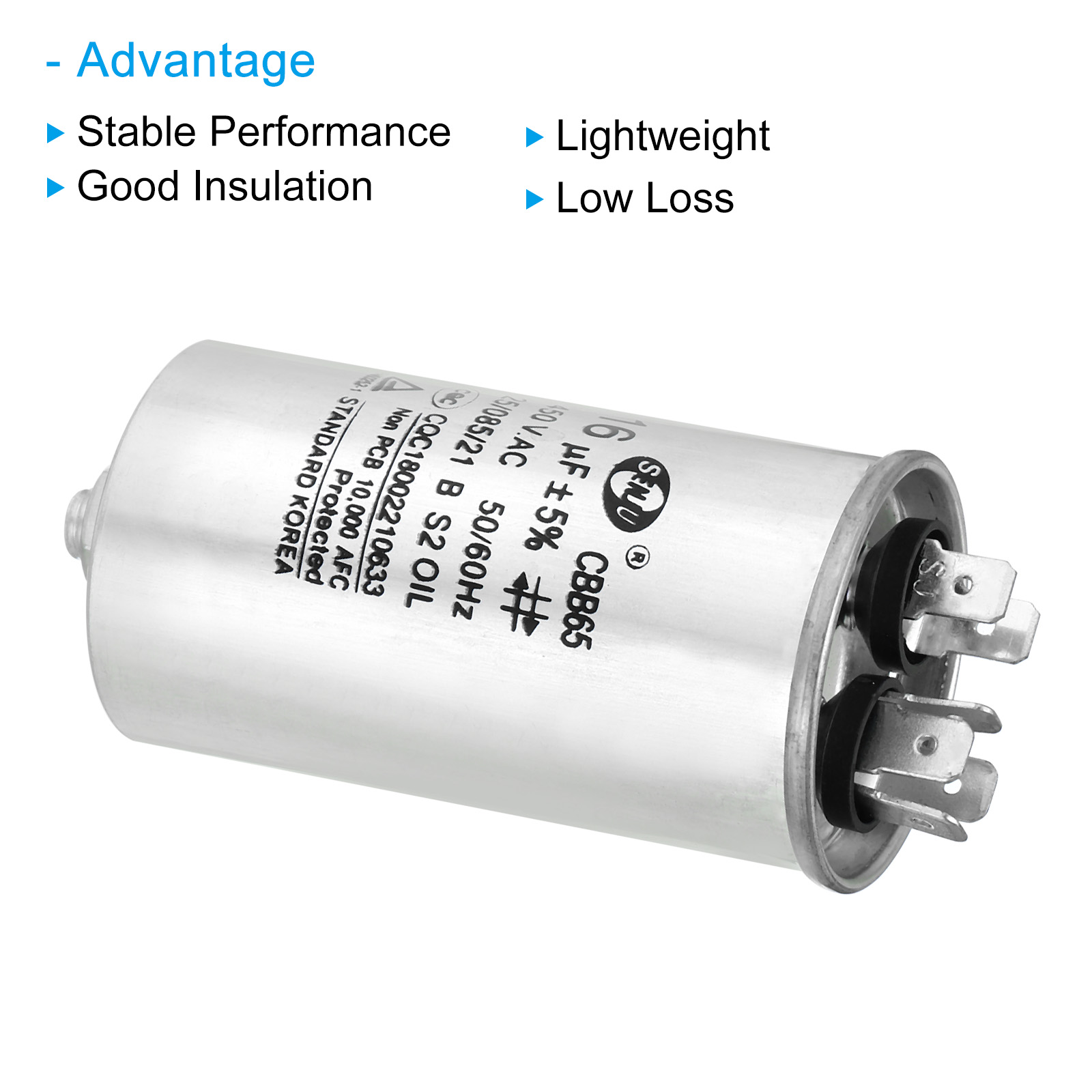 16uF 16MDF 450VAC Fan Start Capacitor, CBB65 Circular Run Capacitor with Screws for Air Conditioner - image 4 of 5
