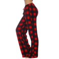 thumbnail image 3 of Flannel Pajama Pants Women Soft Christmas Plaid Sleep Lounge Pj Bottoms Casual Drawstring Elastic High Waisted Pajama Pants Loose Wide Leg Sleepwear,Red,2XL, 3 of 5
