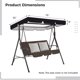 thumbnail image 5 of Toldo para columpio de patio para columpios de 3 asientos, impermeable y resistente al sol, cubierta superior para silla de columpio de porche, repuesto para sombrilla, hecho de poliéster de alta dens, 5 of 6