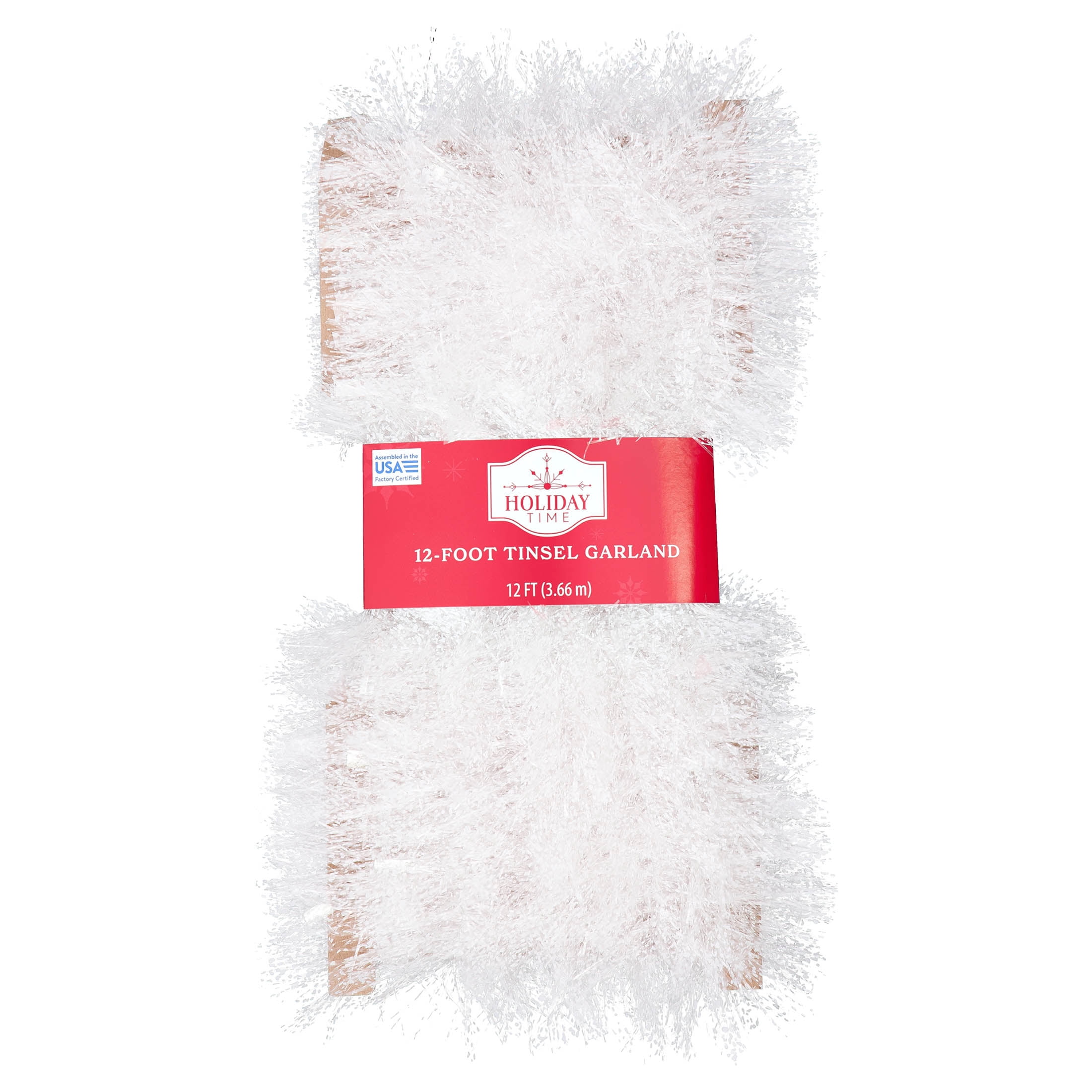 Tinsel Christmas Garland, Snowblush White, 12', by Holiday Time