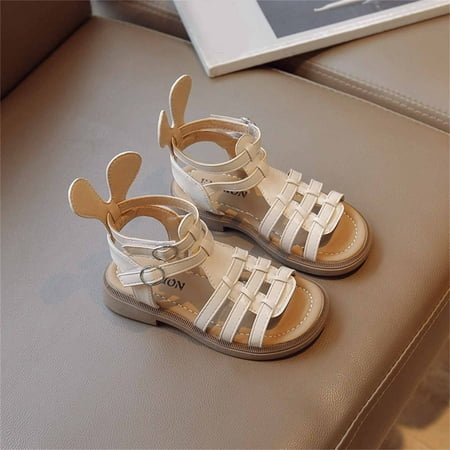 

Bnwani Children S Shoes Casual Woven Princess Shoes Girl Kids Sandals Toddler Non-Slip Soft-Soled Beach Cute Sandals Beige Size 9-10T