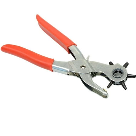 Leather Hole Punch Set for Belts  Watch Bands  Straps  Dog Collars  Saddles  Shoes  Fabric  DIY Home or Craft Projects. Super Heavy Duty Rotary Puncher  Eyelet Pliers  Multi Hole Sizes Maker Tool T