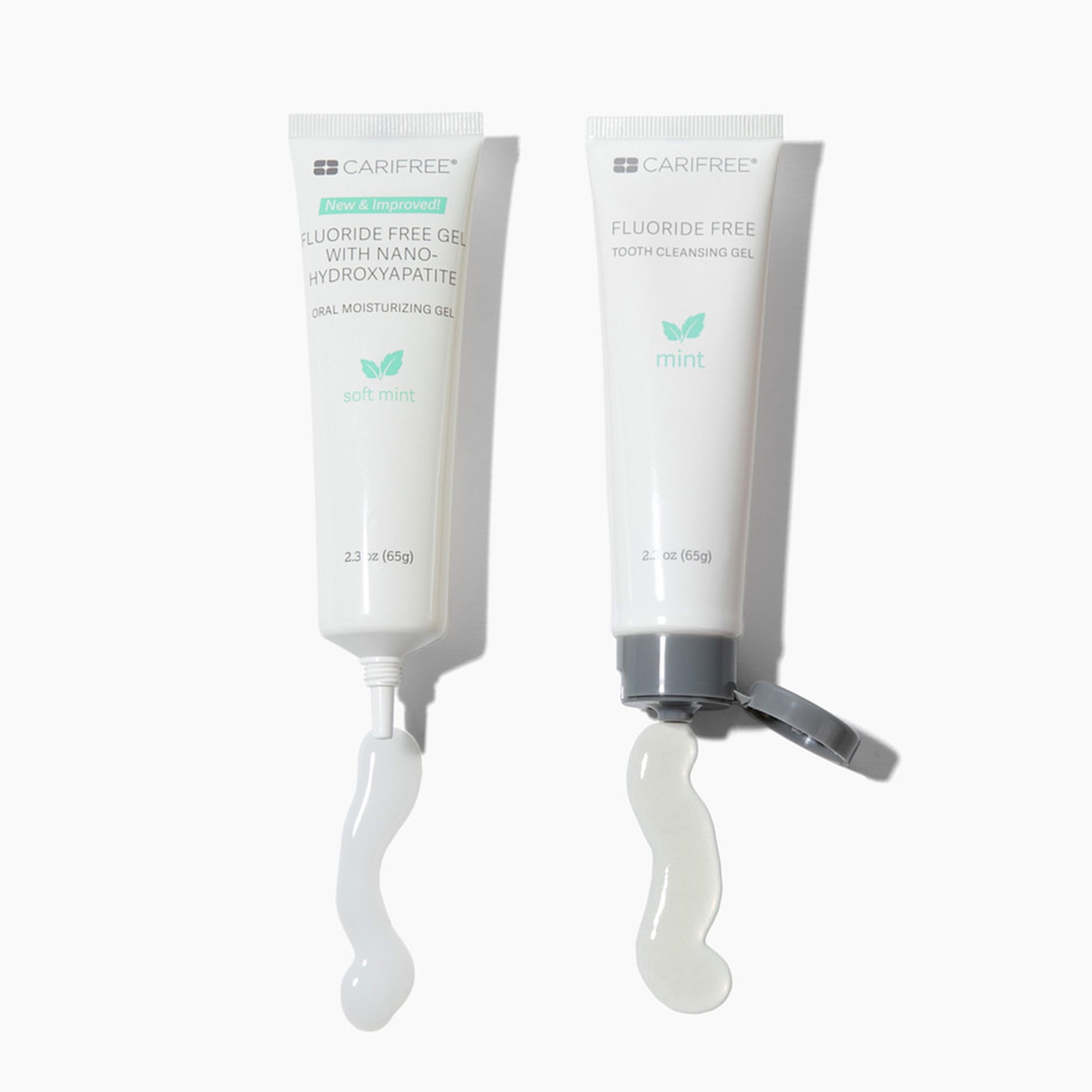CariFree Fluoride Free Gel, Soft Mint Flavored, Nano Hydroxyapatite Toothpaste, Neutralizes pH, Freshens Breath & Moistens Mouth, Dentist Recommended for Oral Care, (2.3 Ounce Pack of 2)
