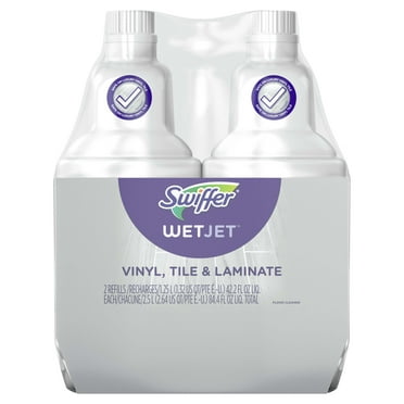 Swiffer WetJet, Vinyl, Tile & Laminate Solution Refill for Floor Mopping and Cleaning, All Purpose Multi Surface Floor Cleaning Solution, 2 Pack of 1.25 Liters Each