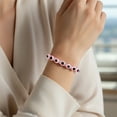 thumbnail image 3 of Bling Jewelry Womens Purple Blue White Pink Evil Eye Stackable Stretch Bracelet Crystal Spacer Set of 4, 3 of 4