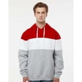 thumbnail image 1 of J. America - Varsity Fleece Colorblocked Hooded Sweatshirt, 1 of 1