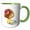 Green/White, variant on 3drose, Cute Lady Bug on Brown Mushroom, 15oz Mug