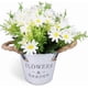 thumbnail image 1 of Potted Artificial Daisies Flowers In Metal Pot, Fake Silk Bonsai Plants With Vase For Indoor, 1 of 5