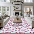 thumbnail image 4 of Summer Flower Washable Living Room Rugs 5'x8', Pink Flower Seahorse Starfish Drink Slippers Low Pile Throw Large Area Rug Non-Slip Sturdy Edge Binding Carpet for Living Room Kitchen Office, 4 of 9