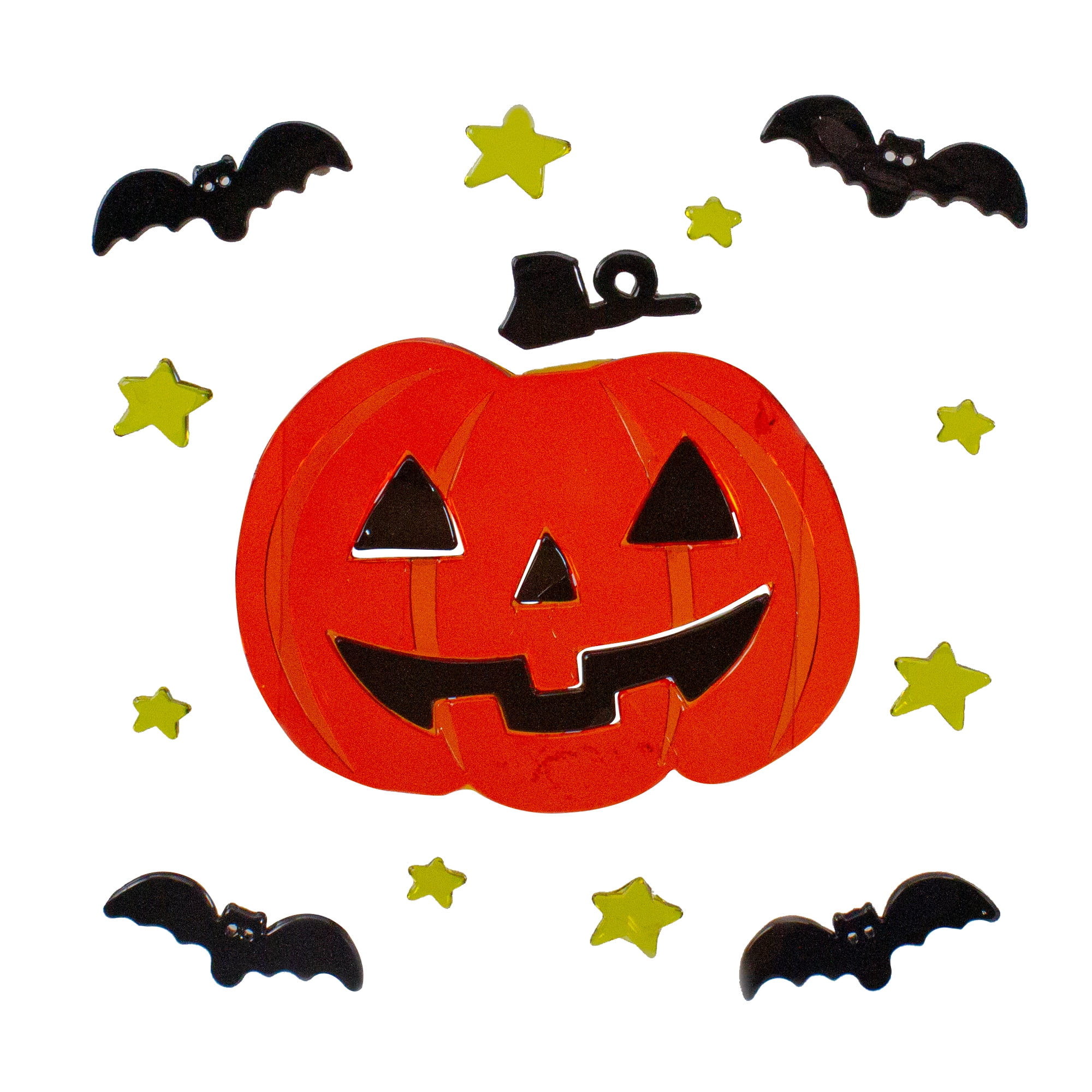 Halloween Gel Window Cling Stickers 16 Count ~ HAPPY HALLOWEEN Bats w 