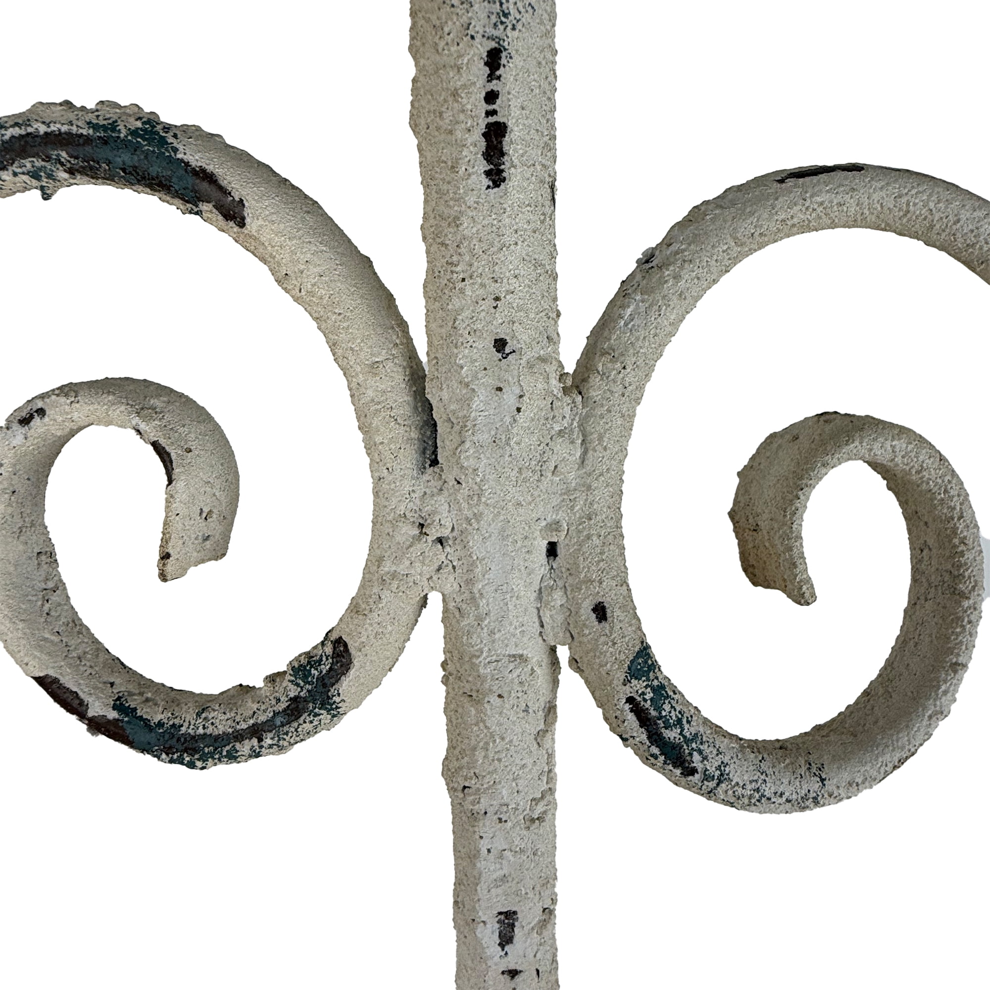 48.21"x27.16"Iron Garden Fence, Pretty Vintage White Rustic Style Decorative Fence Pannels, Outdoor Yard Landscape Pathway Border Panels Anti Animal Flowers Plants Barrier Climbing Trellis
