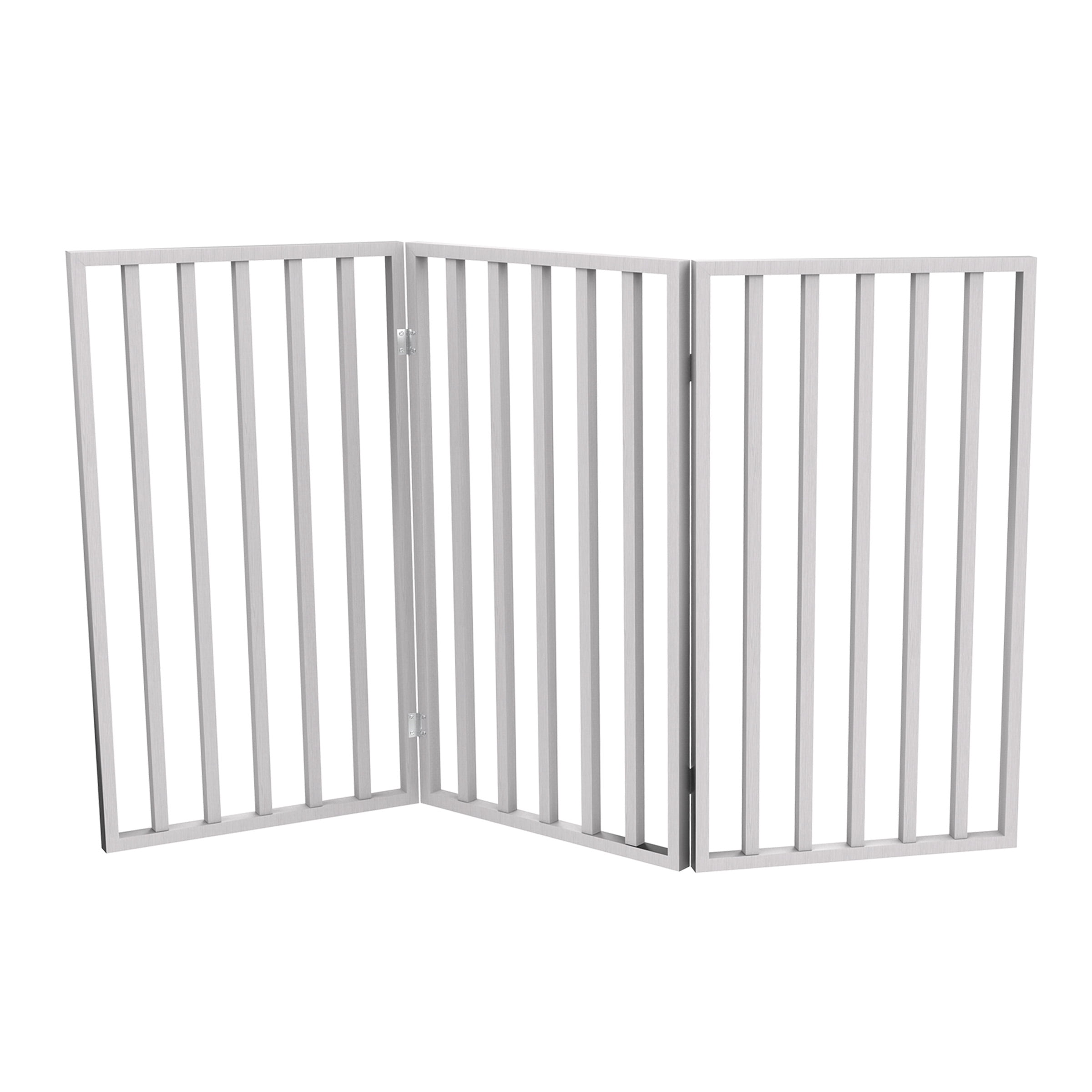 32"H Freestanding Wooden Pet Gate, 3 Panel, White