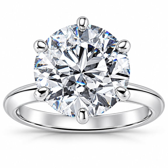 Pompeii Certified 7Ct Solitaire Diamond Engagement Ring 14k White Gold Lab Grown (G,VS1)