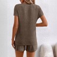 thumbnail image 4 of yievot Women's Pajamas Set Summer Loungewear Ribbed Knit Top and Shorts 2 Piece Sleepwear Lounge Sets, 4 of 6