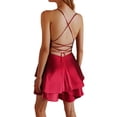 thumbnail image 2 of Vestido ajustado para mujer con pantalones cortos - Conjunto sexy de verano en color liso, tejido transpirable, versátil para fiestas y ocasiones informales, 2 of 6