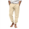 thumbnail image 4 of HKYNLAG Mens Baggy Sweatpants with Pockets Drawstring Elastic Waist Loose Soft Joggers Sweatpants for Workout Running Beige 3XL, 4 of 7