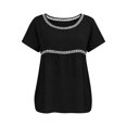 thumbnail image 2 of Delayuji Women's Linen Tshirt Crew Neck Short Sleeve Casual Tee Soft Comfy Versatile Top Summer Daily Wear, 2 of 6
