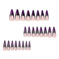 thumbnail image 6 of Nails Reusable Nail Patch for Halloween Wear French Design Purple Wearable 1ml Sticker, 6 of 8