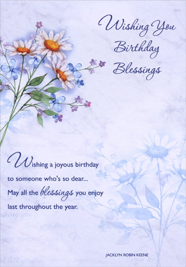 Designer Greetings Wishing You Birthday Blessings: Sparkling Flowers