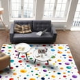 thumbnail image 4 of Area Rugs Indoor Non-Slip Rectangle Rug 5x7 Ft Color Polka Dot Abstract Watercolor Bubbles Modern Rug Rubber Backing Floor Mats Non Shedding Home Decor Carpet for Entryway Living Room, 4 of 8
