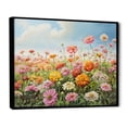 thumbnail image 2 of Designart "Charming Zinnias In The Countryside I" Zinnias Floater Framed Canvas Prints, 2 of 5
