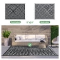 thumbnail image 2 of DEORAB Outdoor Rug Reversible 8x10' Patio Rug,Clearance Outside Plastic Waterproof Mat,Fordable Floor Rug for Patio, Camping, RV, Deck, Porch, Balcony, Backyard, black&grey, 2 of 5