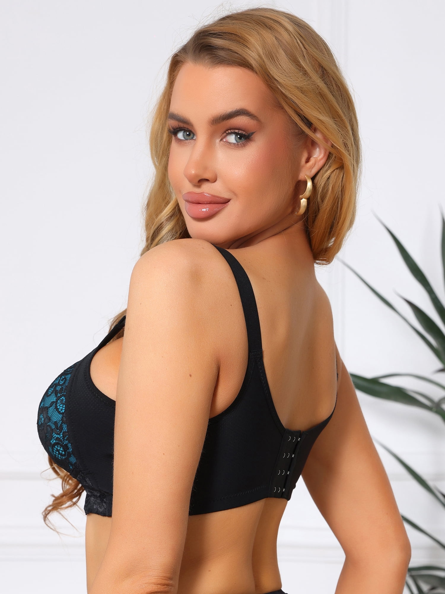 DARING DIVA Women's Wireless Push Up Soft Cup Breathable Full Coverage Bra C 40 Dark Green