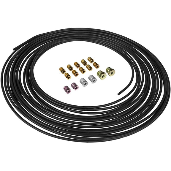 4LifetimeLines -  3/16" x 50' PVF-Coated Steel Tubing Coil and Fitting Kit