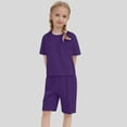 thumbnail image 2 of Kids Boy Pajamas Set Crewneck Soft Short Sleeve Comfort T Shirt Top and Shorts Set Summer Loungewear Kids Girl Pajamas 4-5 Years, 2 of 4