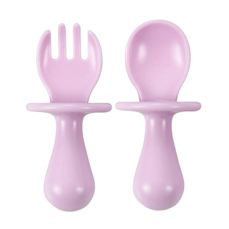 PandaEar 6 Pack Silicone Baby Spoons and Fork Feeding Set- Anti