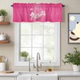 thumbnail image 2 of Pink Flower Valance Curtain for Windows Ribbons Caring For Breast Cancer Simple Rod Pocket Curtain Valances Short Window Treatments Panels for Kitchen Bathroom Laundry Room Basement 42 x 12 Inch, 2 of 9