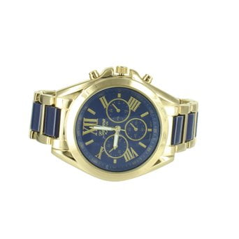 - Blue And Gold Watch Men Womens Platinum Gold Tone Roman Dial Water Resist