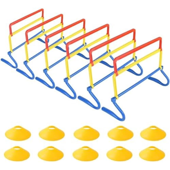 6 Pack Multicolor Agility Hurdles 4 Height Adjustable Speed Training Hurdles Fitness & Speed Training Equipment$$Sport & Recreation Other