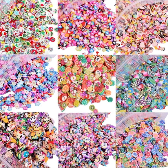EHOPE Rebanadas de frutas en 3D, rebanadas de arcilla polimérica, rebanadas de frutas para decoración de uñas, rebanadas de polímero, suministros para decoración de uñas y decoración de teléfonos móvi