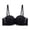 Black, variant on Women's Ruched Front Lace Balconette Bra - Underwire Half-Cup Bandeau with Scalloped Trim for Natural Cleavage & Push-Up Support