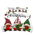 thumbnail image 2 of LUVIVIHOME 3PCS Christmas Duvet Cover Queen Bedding Set, Cute Gnome Duvet Cover, White Duvet Cover, Boys Girls Kids Bedding, Holiday Xmas Black Green Red Buffalo Plaid Comforter Cover, 2 Pillow Shams, 2 of 7