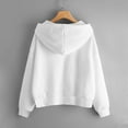 thumbnail image 3 of AJHSAKLt Zip Up Hoodie Women Casual Solid Long Sleeve Zipper Pocket Shirt Hooded Sweatshirt Tops Hoodies For Women White, 3 of 6