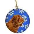 thumbnail image 1 of Sussex Spaniel Winter Snowflakes Holiday Christmas Ceramic Ornament, 1 of 1