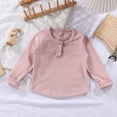 thumbnail image 3 of QIbmong Infants Toddler Girls Long Sleeve Shirts Crew Neck Ribbed Knit Tops Kids Casual Fall Winter Looses Pullover Undershirts for Back to School(7-8Years,Pink), 3 of 9
