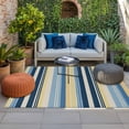thumbnail image 2 of Blue Yellow Striped Outdoor Rug for Patio/Deck/Porch, Non-Slip Large Area Rug 5 x 7 Ft, Farmhouse Stripes Vintage Indoor Outdoor Rugs Washable Area Rugs, Reversible Camping Rug Carpet Runner, 2 of 8