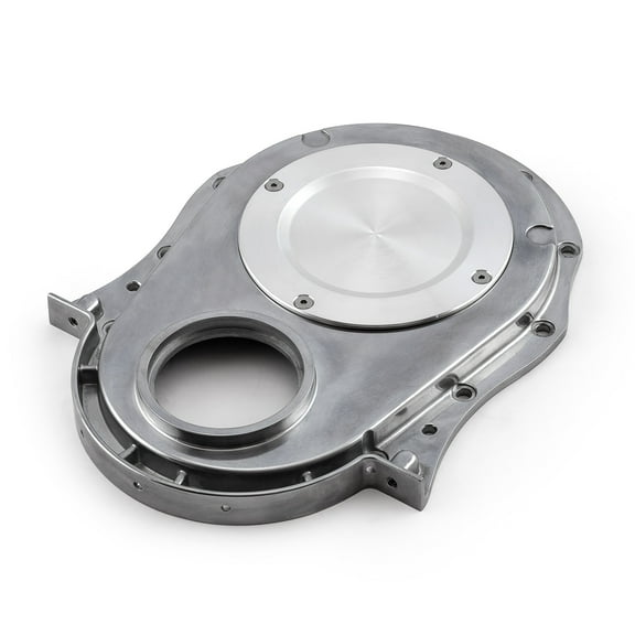 Speedmaster PCE265.1021 Compatible with Chevy BBC 454 Gen 1-4 2-Piece Aluminum Timing Chain Cover w/ Inspection Plate