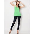 thumbnail image 4 of Made by Johnny Women's Casual Loose Fit Sleeveless Pleated Scoop Neck Tank Top L MINT, 4 of 4