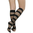 thumbnail image 2 of ToBeInStyle Women's Spandex Knee High Socks with Stripes - Black - One Size, 2 of 7
