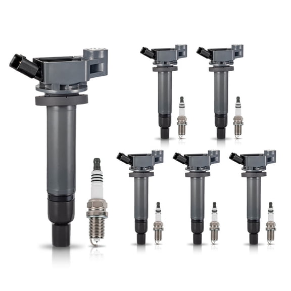 ISA UF267 Ignition Coil and 4504 Spark Plug For 3.0 3.3 V6 1999 2000 2001 2002 2003 2004 2005 2006 2007 2008 Lexus Toyota Avalon Camry Highlander Sienna Solara ES300 RX300 ES RX 300 Set of 6