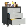 thumbnail image 5 of Heavy-Duty Metal Storage Cabinet with Wheels - 3 Drawer Tool Cabinet for Garage, Office, and Home Organizer Solutions, Black/Gray, 5 of 14
