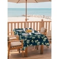 thumbnail image 2 of Outdoor Tablecloth with Umbrella Hole for Patio/Picnic/Party/Camping, Blue Summer Botanical Waterproof Table Cloth Rectangle Table Cover Washable, Green Spring Floral Birds Farmhouse (60"x 102"), 2 of 8